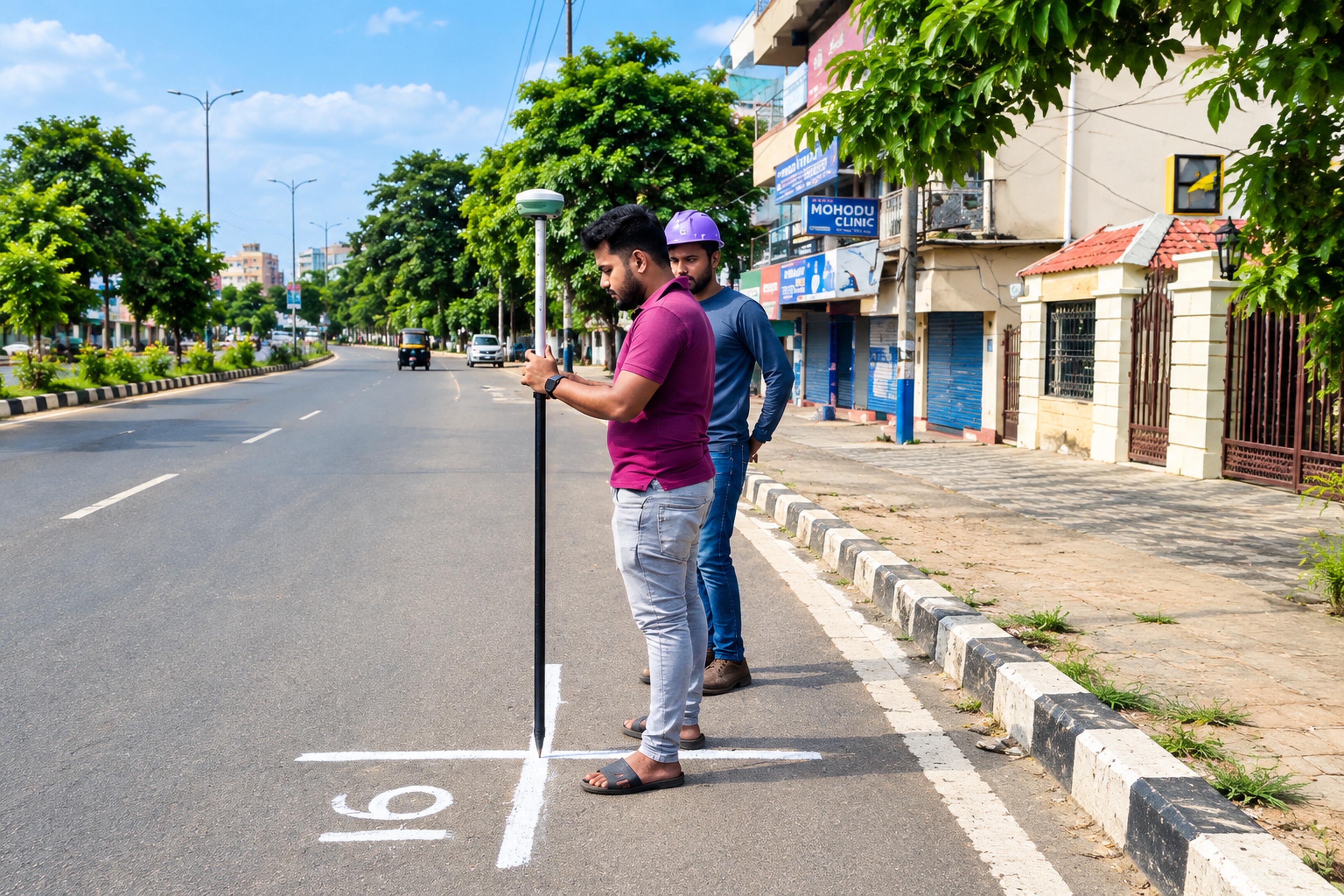 GCP marking field work for BDA assignment